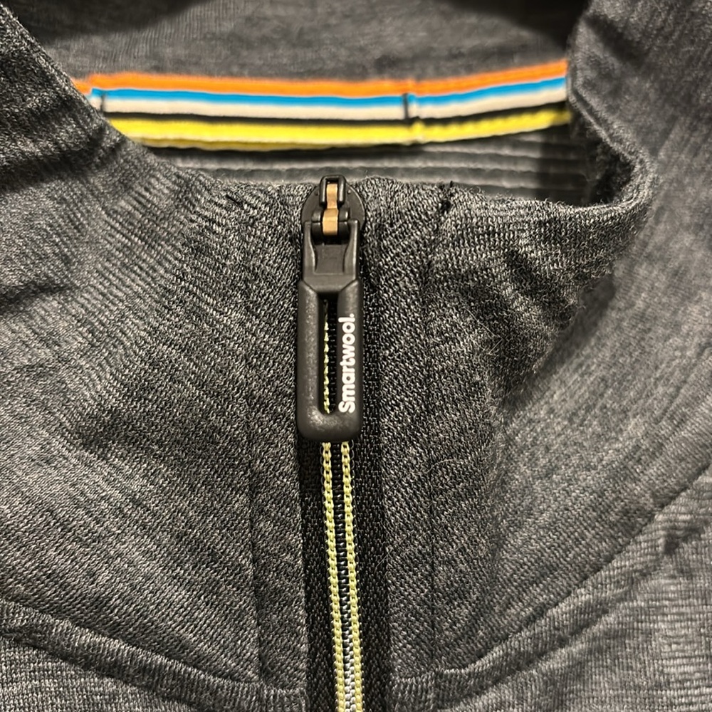 Smartwool Charcoal and Yellow Quarter-Zip Pullover - Picture 2 of 7